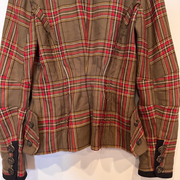 Vtg L.A.M.B. by Gwen Stefani Y2K Tartan Plaid Wool Blazer Size 4 - Picture 7 of 10